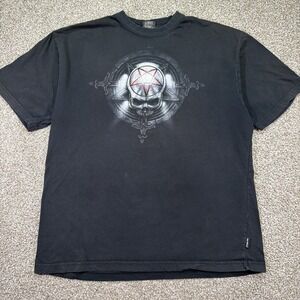 Vintage Spiral Direct Double Sided Skull Graphic From Reaper Tee Size XL Y2K